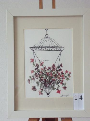 Hanging basket 23x28cm aquarel&inkt