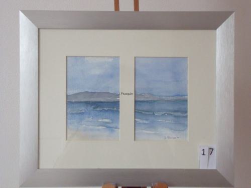 2-luik, zeegezicht, aquarel 35x25cm