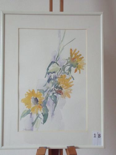 Zonnebloemen 30x40cmaquarel