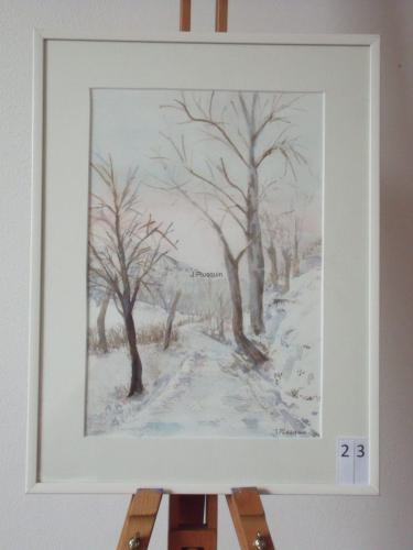 Pad in winter, aquarel30x40cm