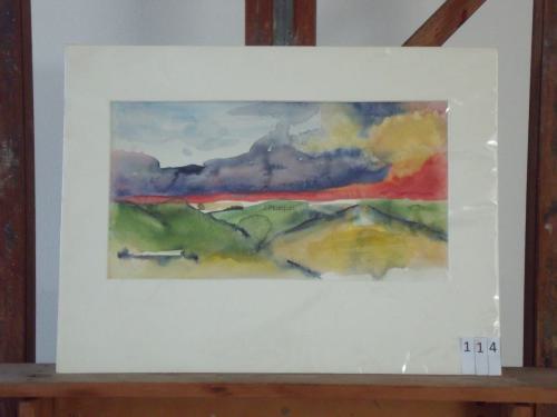 Abstract landschap 48x36cmaquarel