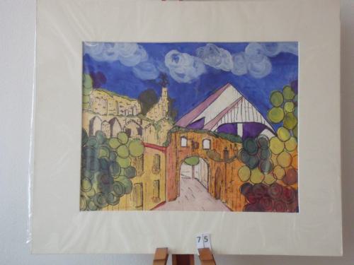 Zicht op Ruïne 60x50cmaquarel